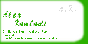 alex komlodi business card